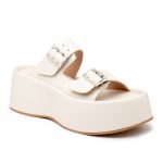 Papete Flat Feminina em Napa Off White 5000