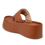 Papete Flat Feminina em Napa Caramelo 5100