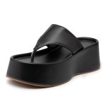 Papete Flat Feminina em Napa Preto 5100