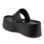 Papete Flat Feminina em Napa Preto 5100
