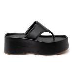 Papete Flat Feminina em Napa Preto 5100