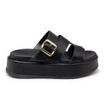 Papete Flat Feminina em Napa Preto 5301