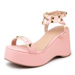 Sandalia Feminina Anabela Média 9001 Rosa