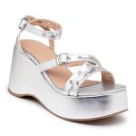 Sandalia Feminina Anabela Média 9100 Prata