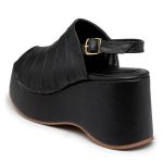 Sandalia Feminina Anabela Média Napa Preto 9200