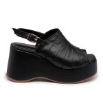 Sandalia Feminina Anabela Média Napa Preto 9200