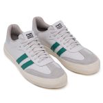 Tênis Feminino Eloah em Couro Branco e Detalhes Verde