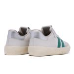Tênis Feminino Eloah em Couro Branco e Detalhes Verde