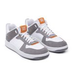 Tênis Jade Sneaker Feminino em Couro Cinza e Branco 116
