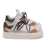 Tênis Raika Sneaker Feminino em Couro Camel 128
