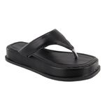 Papete Flat Feminina em Napa Preto 23300