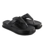 Papete Flat Feminina em Napa Preto 23300