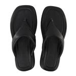 Papete Flat Feminina em Napa Preto 23300