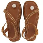 Papete Feminina Flat Plataforma em Napa Caramelo com Strass 183220