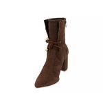 Bota Feminina Cano Médio Salto Grosso Camurça Chiva Cacau 1835