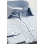 Camisa Manga Longa Regular Quadriculado Branco/azul
