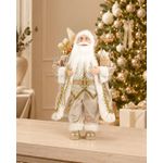 Papai Noel Decorativo Em Pé Com Saco De Presentes Dourado 45cm