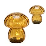 Luminária de Mesa Decorativa Cogumelo Âmbar 15cm Espressione