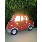 Papai Noel No Carro Madeira Iluminado Com Led Natal