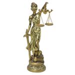 Escultura Resina Dama Da Justiça Dourada 24cm Espressione