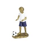 Escultura Futebol Menino com Bola 16cm Espressione