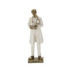 Escultura Decorativa Medico Em Resina Branco E Dourado 25cm Espressione