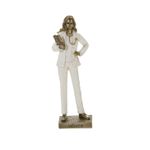 Escultura Decorativa Medica Em Resina Branco E Dourado 25cm Espressione