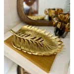Centro de Mesa em Poliresina Folha P Dourado