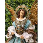 Anjo em Pé Azul com Coroa 36cm 