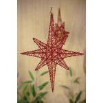  Estrela Pendente Decorativa Vermelha Natal 35cm