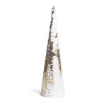 Árvore Formato Cone Com Lantejoula Ouro 60cm