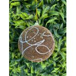 Jogo 3 Bolas De Natal Brilho Cobre com Detalhes em Branco 10cm