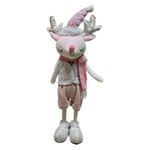 Boneco Decorativo Natal Rosa e Branco 38cm