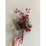 Galho Natalino Berry Vermelho e Pinha 39cm
