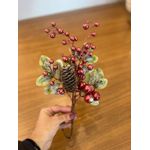 Galho Natalino Berry Vermelho e Pinha 39cm