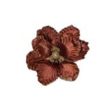 Flor Natalina Poinsetia Marrom com Brilho Dourado