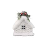 Casinha Decorativa Natal Branca Com Enfeite E Azevinho 