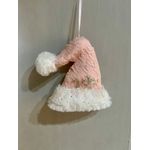 Gorro Papai Noel Pendente Rosa 12cm Decoração Natal