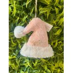 Gorro Papai Noel Pendente Rosa 12cm Decoração Natal
