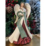 Anjo Decorativo Em Resina Com Guirlanda 26cm Decoração Natal
