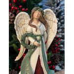 Anjo Decorativo Em Resina Com Guirlanda 26cm Decoração Natal