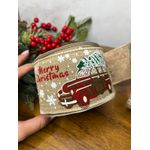 Fita Natalina 9,14m Merry Christmas Caminhão Pinheiro 6,3cm