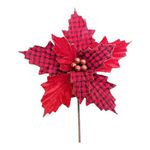 Flor Natalina Poisentia Vermelha com Xadrez