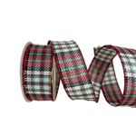 Fita De Natal Aramada 3,8cm Xadrez 9,14mts