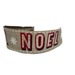 Fita Natalina Aramada 6,3cm Noel Floco de Neve Bege 9,14m
