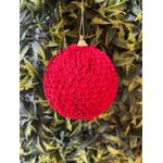 Jogo 3 Bolas De Natal Vermelha Decorada 10cm Tok Da Casa