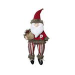 Papai Noel Sentado Saco de Presente Calça de Listra 50cm