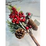 Galho Natalino Berry Enfeite Árvore De Natal Guirlanda 50cm