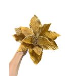 Flor Natalina Poinsetia Amarelo Ouro Dourado