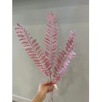 Galho Natalino Folha Rosa Brilho Enfeite Árvore De Natal Guirlanda